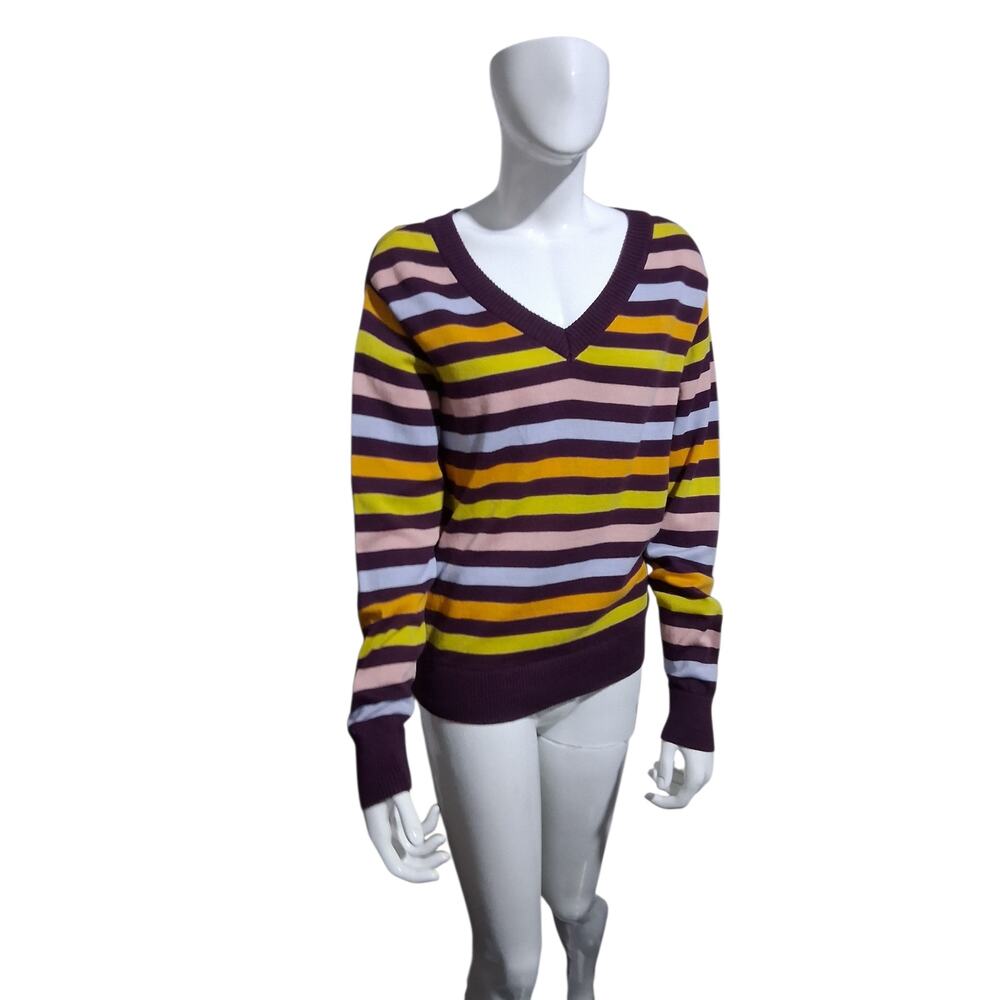Pact Organic Cotton Womens size Small Fine Knit V-Neck Casual Preppy Sweater